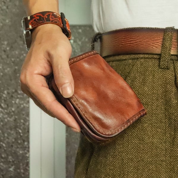 🔥100% Handmade - Vintage Cowhide Wallet