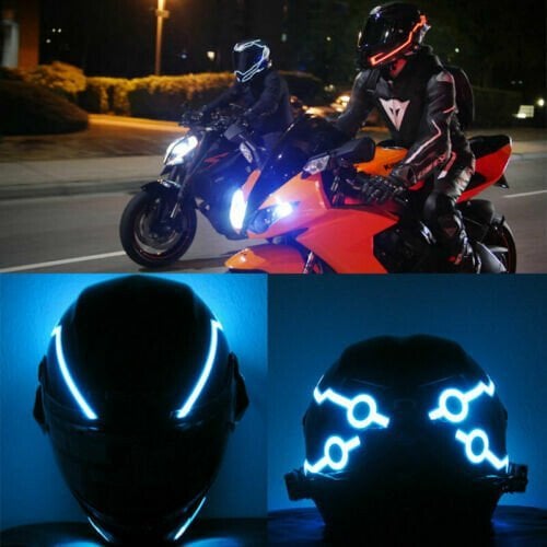 🔥Motorcycle Helmet Light LED DIY Helmet LED Light Motorbike Reflective Strips