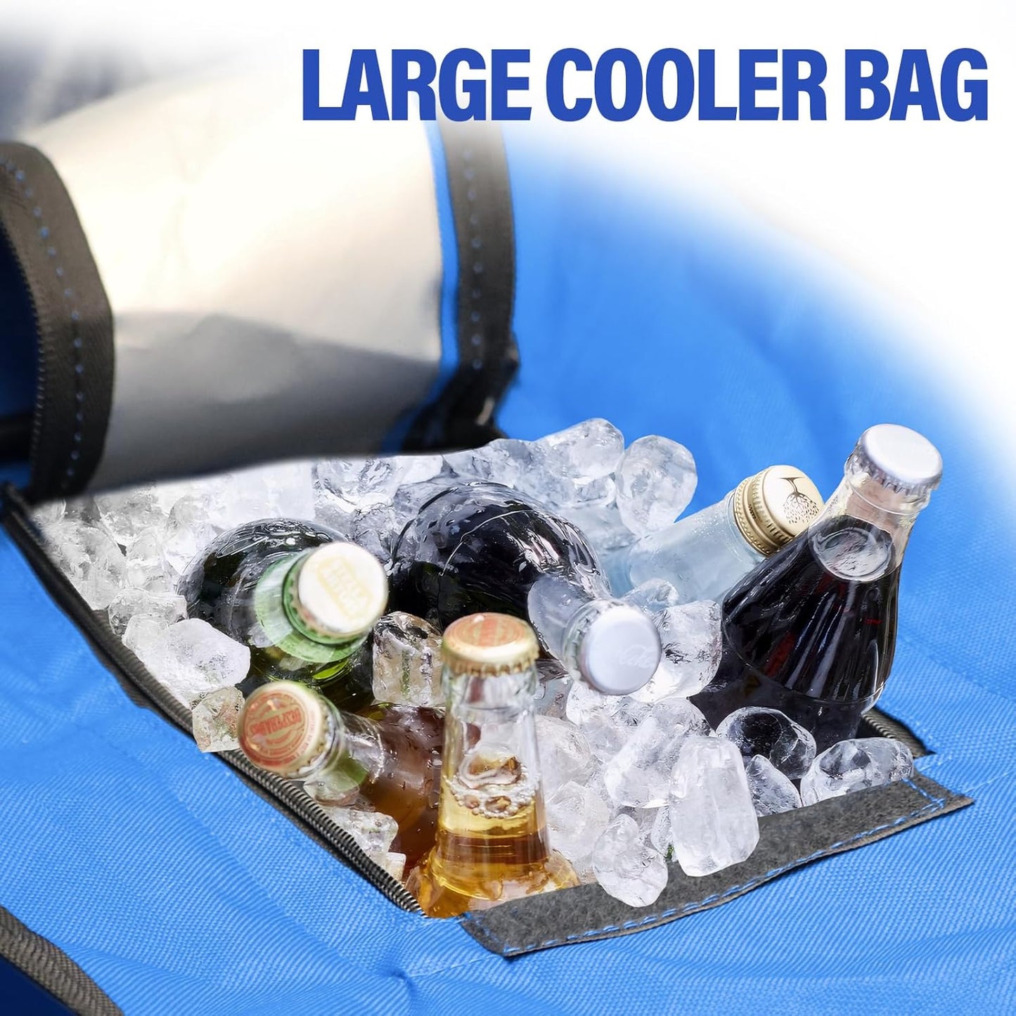 Portable double camping chair with awning, adult beach chair, folding beach chair with cooler bag